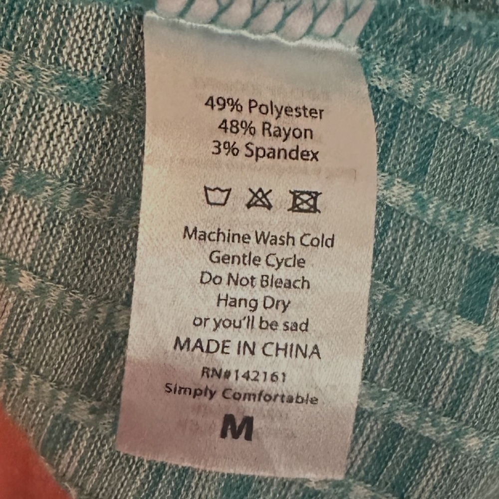 Lularoe Longline Cardigan Size Medium Heathered Teal Knit Front Pockets Cozy - Picture 7 of 10